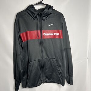 Alabama Crimson Tide Sweater Adult Medium Gray Red Full Zip Hoodie Nike Mens